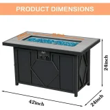 Gas FireTable 42″ Ceramic Tabletop Propane