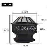 Outdoor BBQ Stove Hex-Shaped Fire Pit
