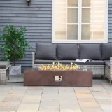 Fire Pit Table A propane-powered fire pit