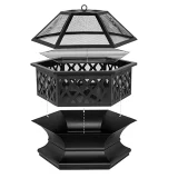 Outdoor BBQ Stove Hex-Shaped Fire Pit