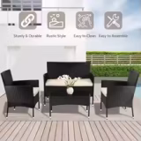 4-Piece Outdoor Rattan Patio Set